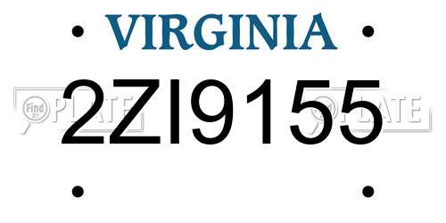 2ZI9155 Virginia License Plate