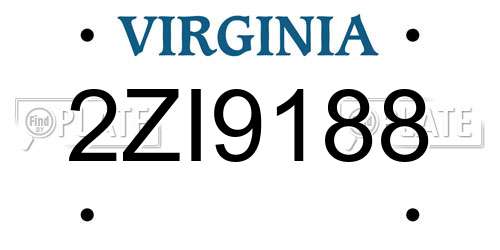 2ZI9188 Virginia License Plate