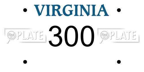 300 Virginia License Plate