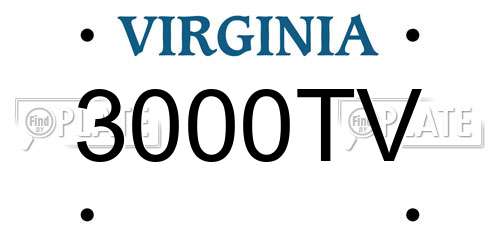 3000TV Virginia License Plate