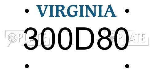 300D80 Virginia License Plate