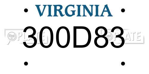 300D83 Virginia License Plate