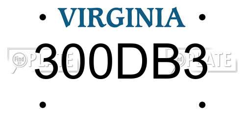 300DB3 Virginia License Plate
