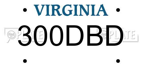 300DBD Virginia License Plate