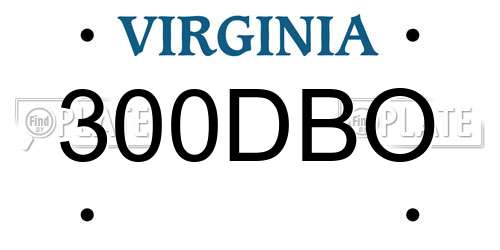 300DBO Virginia License Plate