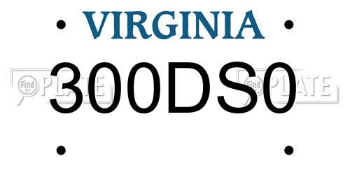 300DS0 Virginia License Plate