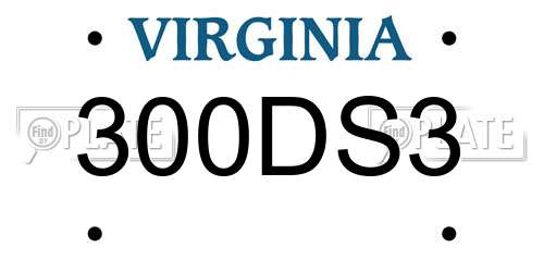 300DS3 Virginia License Plate