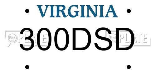 300DSD Virginia License Plate
