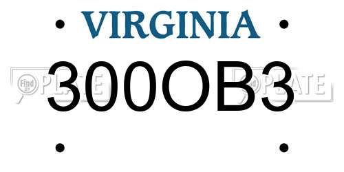300OB3 Virginia License Plate