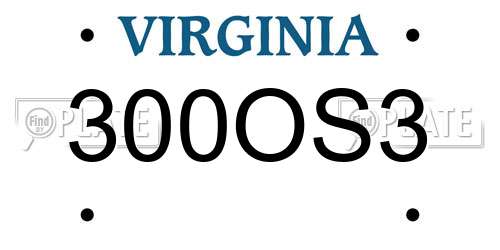 300OS3 Virginia License Plate
