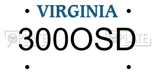 300OSD Virginia License Plate