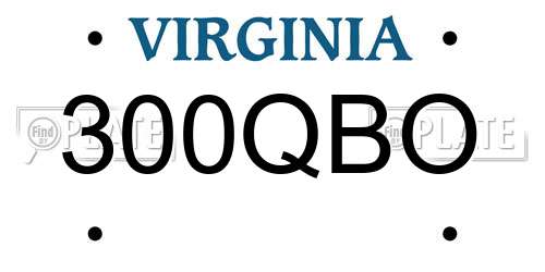 300QBO Virginia License Plate