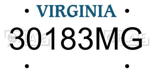 30183MG Virginia License Plate