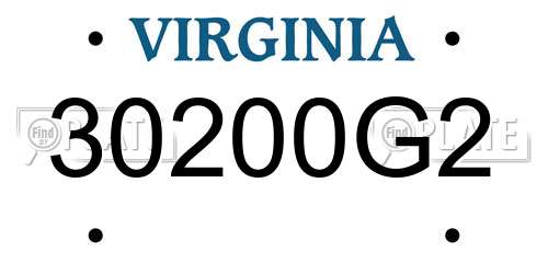 30200G2 Virginia License Plate