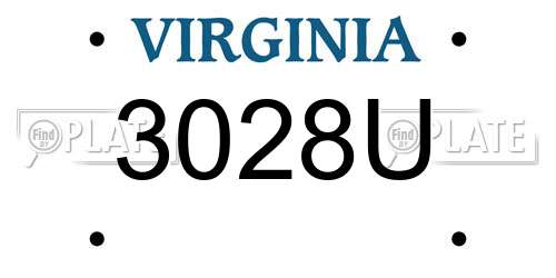 3028U Virginia License Plate