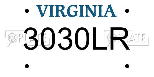3030LR Virginia License Plate