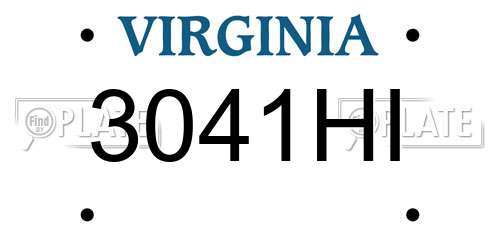 3041HI Virginia License Plate