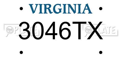 3046TX Virginia License Plate