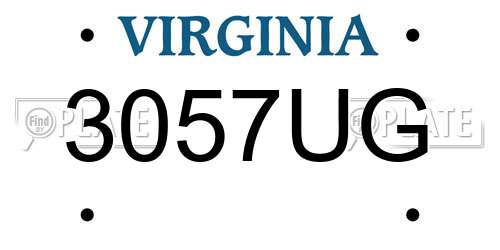 3057UG Virginia License Plate