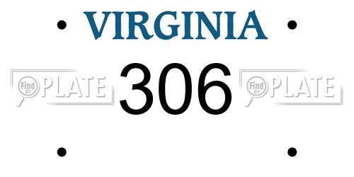 306 Virginia License Plate