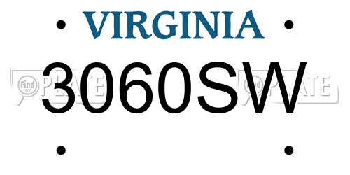 3060SW Virginia License Plate