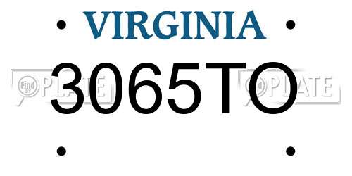 3065TO Virginia License Plate