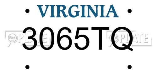 3065TQ Virginia License Plate