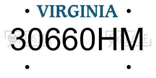 30660HM Virginia License Plate