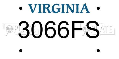 3066FS Virginia License Plate
