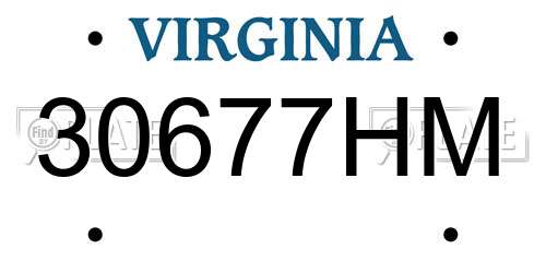 30677HM Virginia License Plate