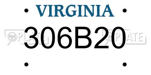 306B20 Virginia License Plate