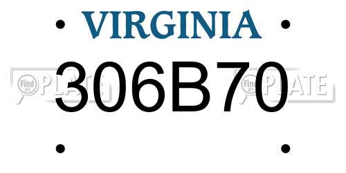 306B70 Virginia License Plate