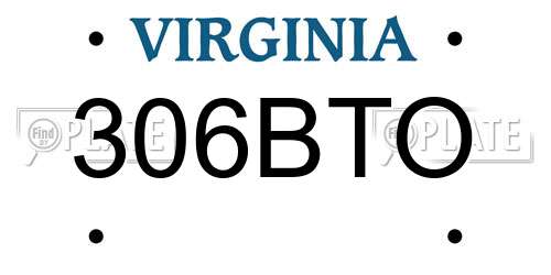306BTO Virginia License Plate