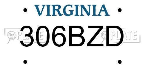 306BZD Virginia License Plate