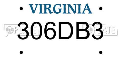 306DB3 Virginia License Plate