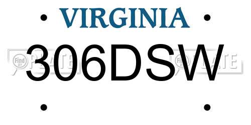 306DSW Virginia License Plate