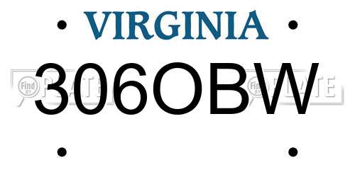 306OBW Virginia License Plate