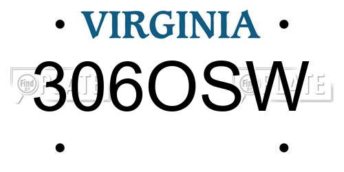 306OSW Virginia License Plate