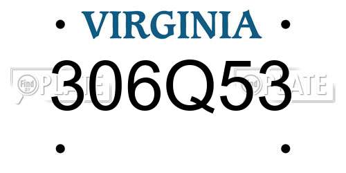 306Q53 Virginia License Plate
