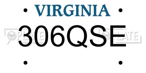306QSE Virginia License Plate