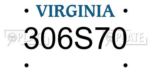 306S70 Virginia License Plate