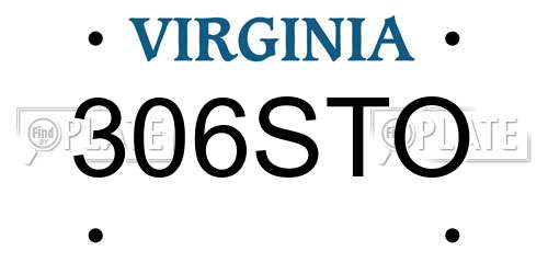 306STO Virginia License Plate