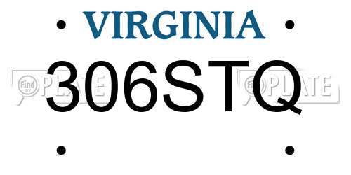 306STQ Virginia License Plate