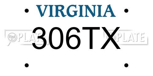 306TX Virginia License Plate