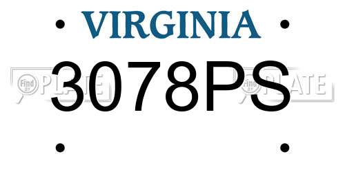 3078PS Virginia License Plate