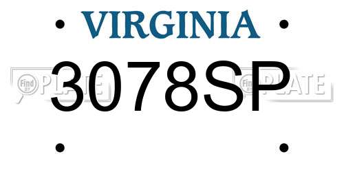 3078SP Virginia License Plate