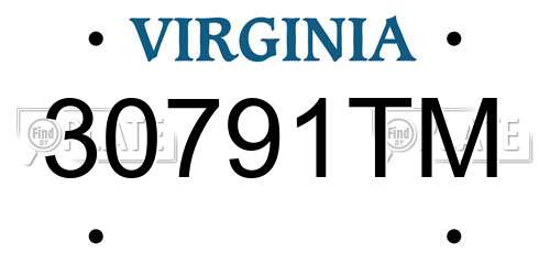 30791TM Virginia License Plate