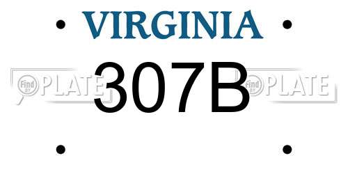 307B Virginia License Plate
