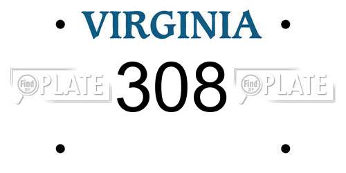 308 Virginia License Plate