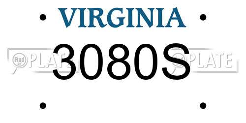 3080S Virginia License Plate